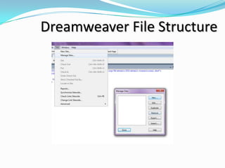 Dreamweaver File Structure
 