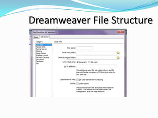 Dreamweaver File Structure
 