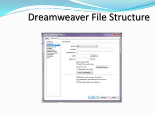 Dreamweaver File Structure
 
