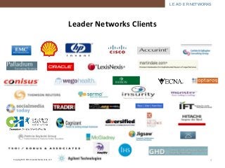 L E A D E R NETWORKS 
Copyright © 2014 Leader Networks, LLC 
Leader Networks Clients 
3 
 