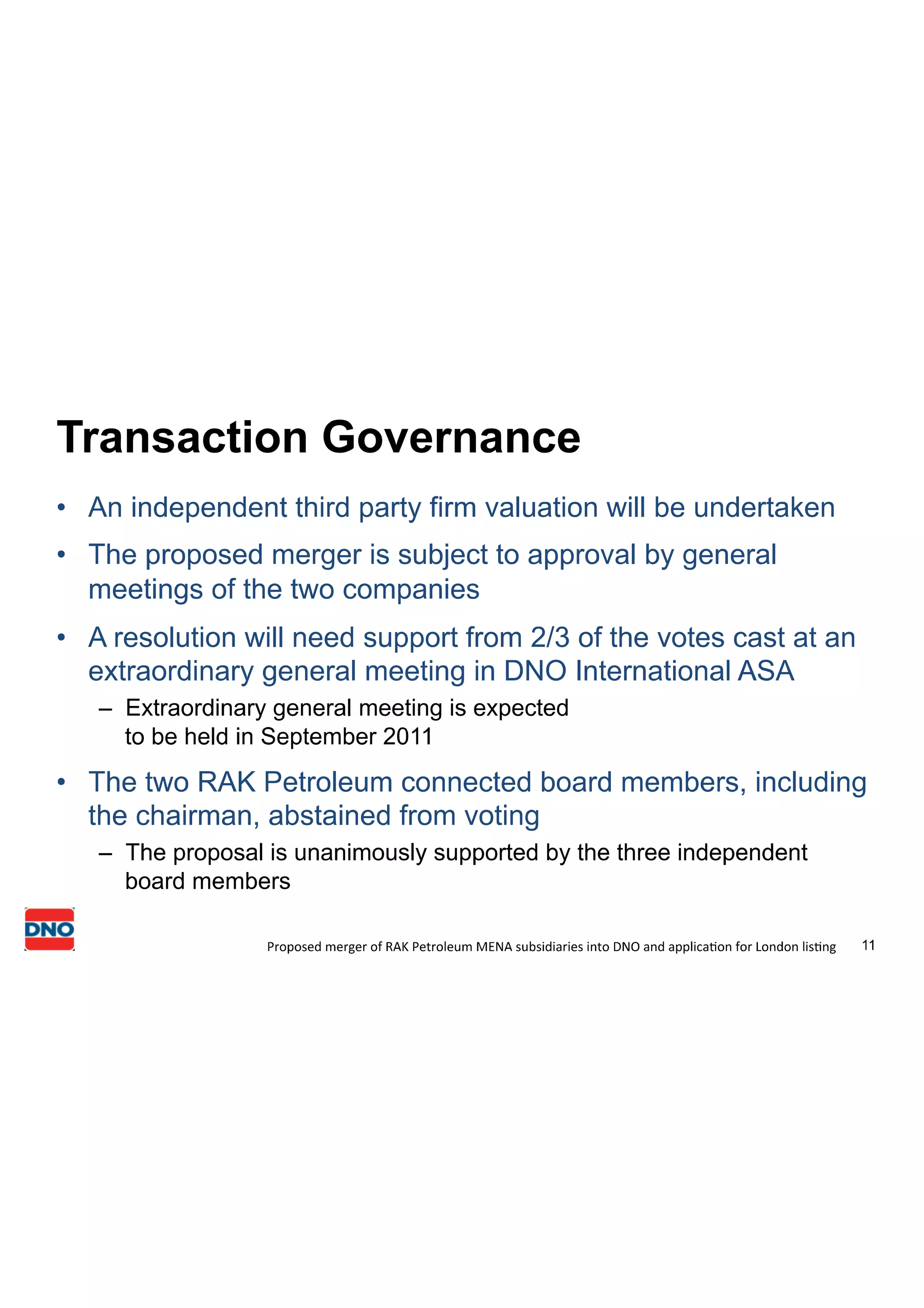 Dno r ak petroleum merger ppt