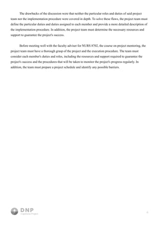 dnp capstone project sample from professional writers | PDF