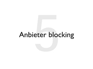 5
Anbieter blocking
 