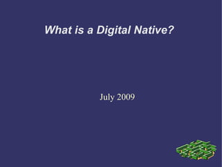 What is a Digital Native? July 2009 