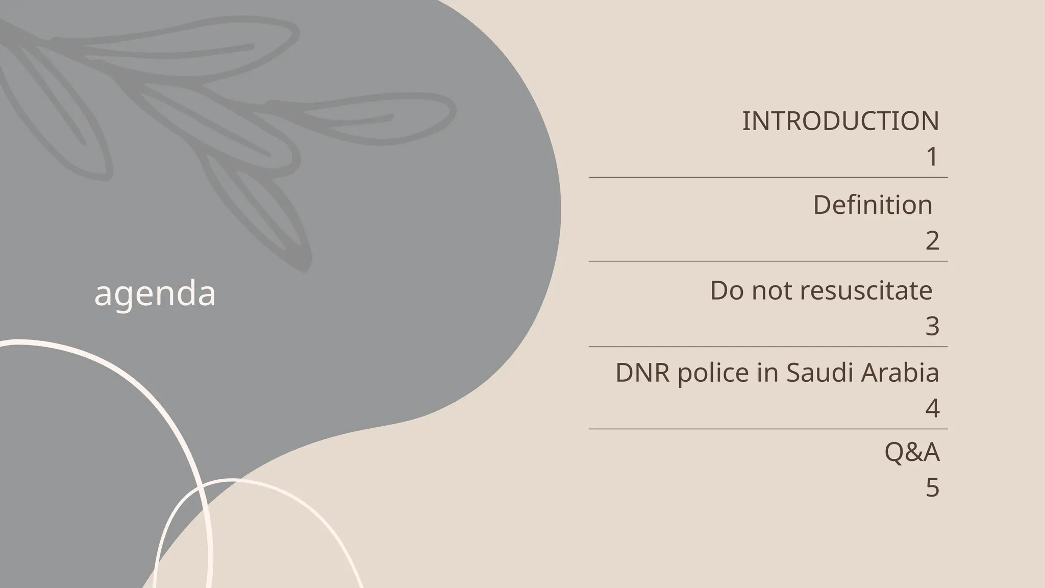 agenda
INTRODUCTION
1
Definition
2
Do not resuscitate
3
DNR police in Saudi Arabia
4
Q&A
5
 