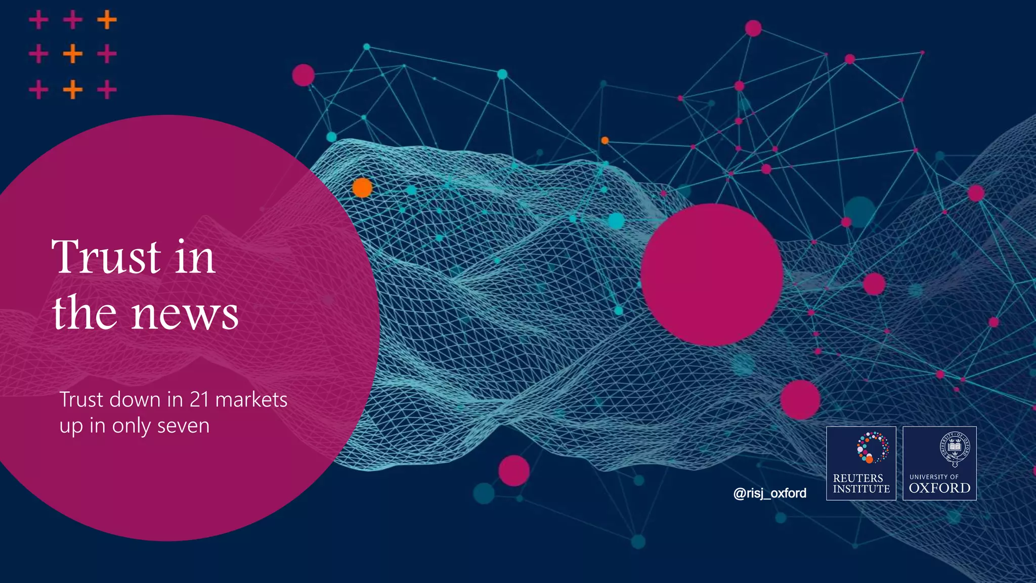 Trust in
the news
@risj_oxford
Trust down in 21 markets
up in only seven
 