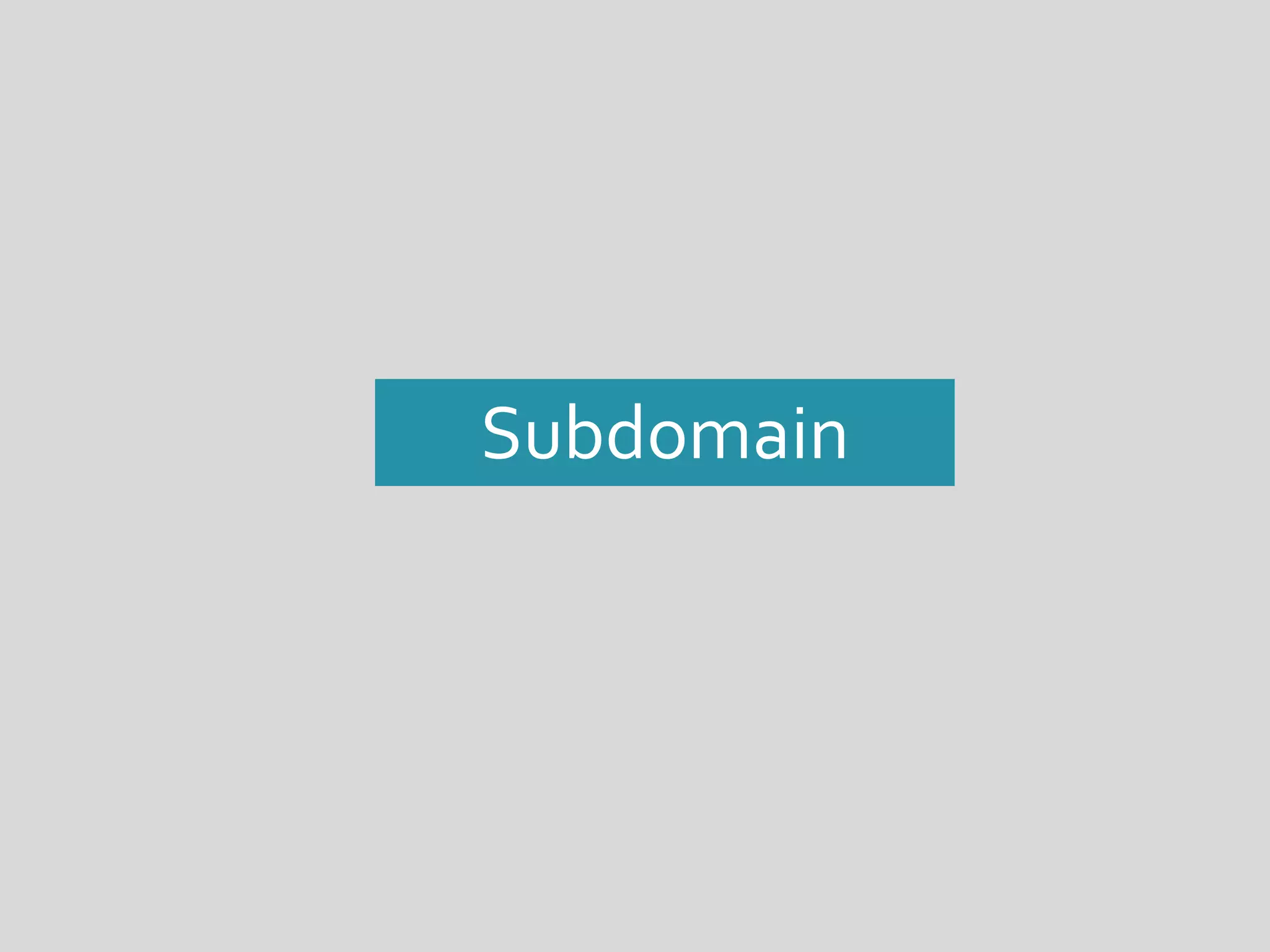 Subdomain 
 