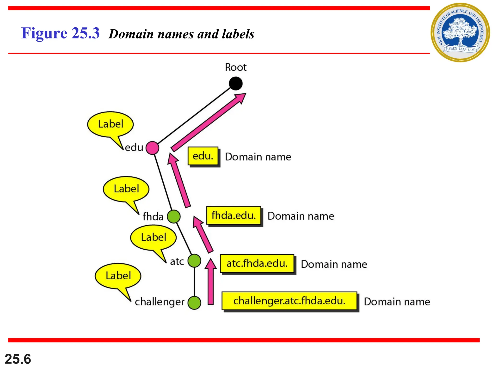 25.6
Figure 25.3 Domain names and labels
 