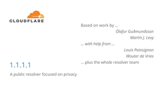 DNS resolver 1.1.1.1 from Cloudflare | PDF
