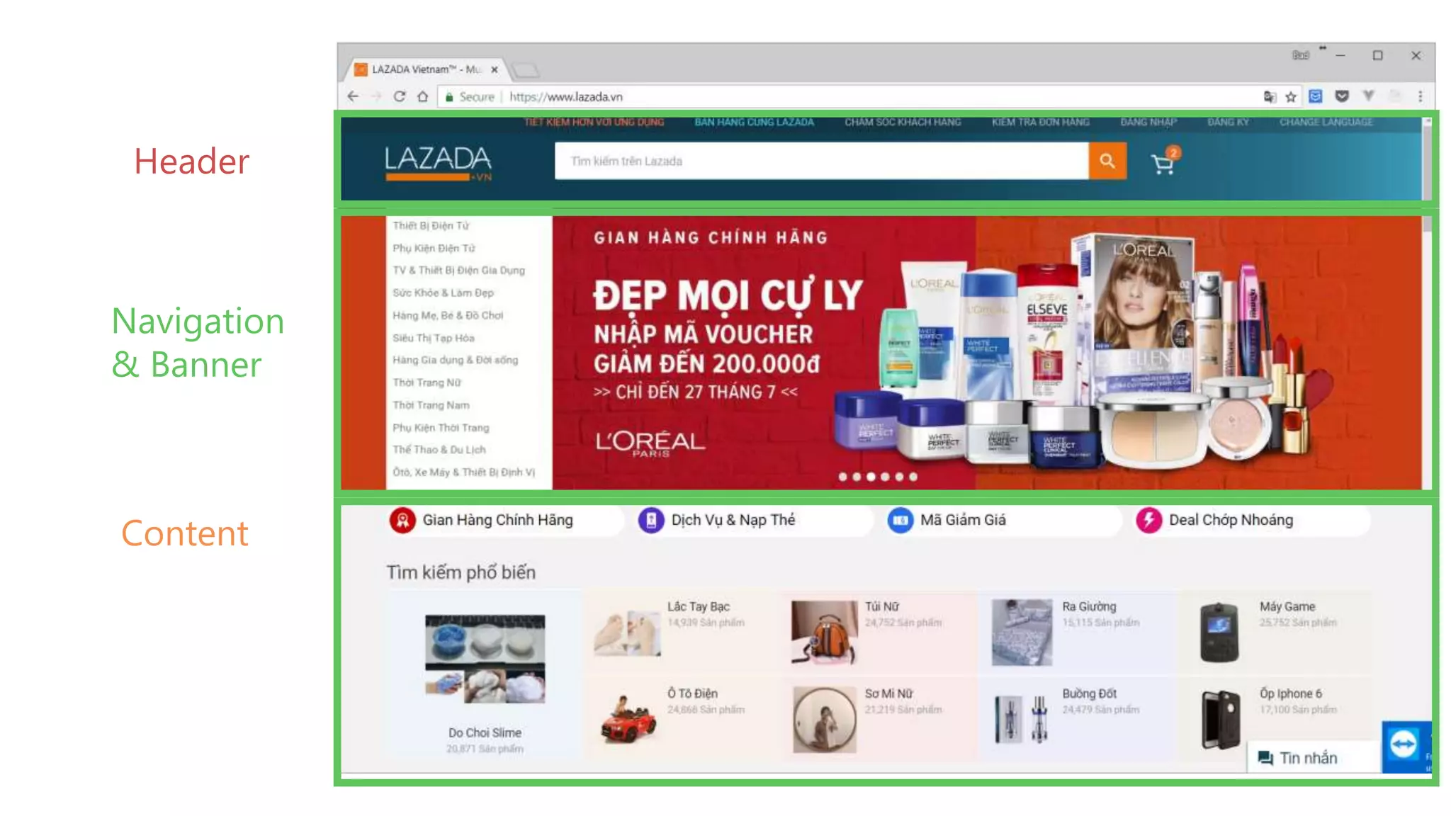 Header
Navigation
& Banner
Content
 