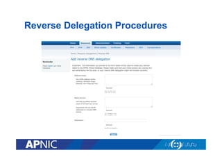 Reverse Delegation Procedures

 
