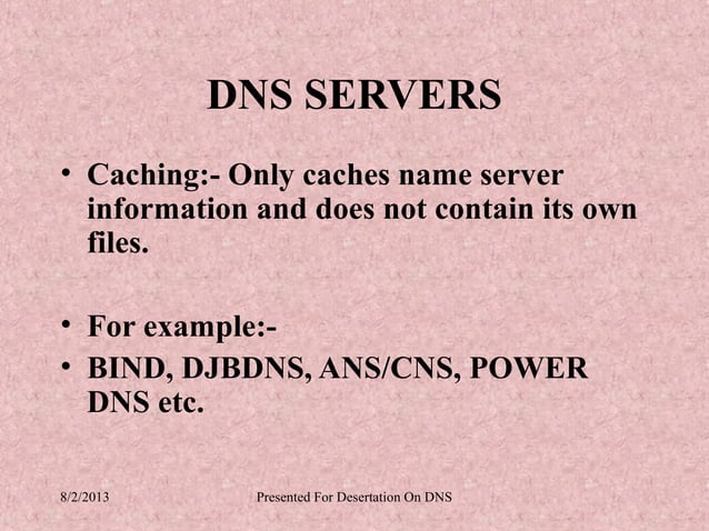 Dns ppt | PPT | Web Hosting | Internet