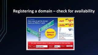Registering a domain – check for availability
 