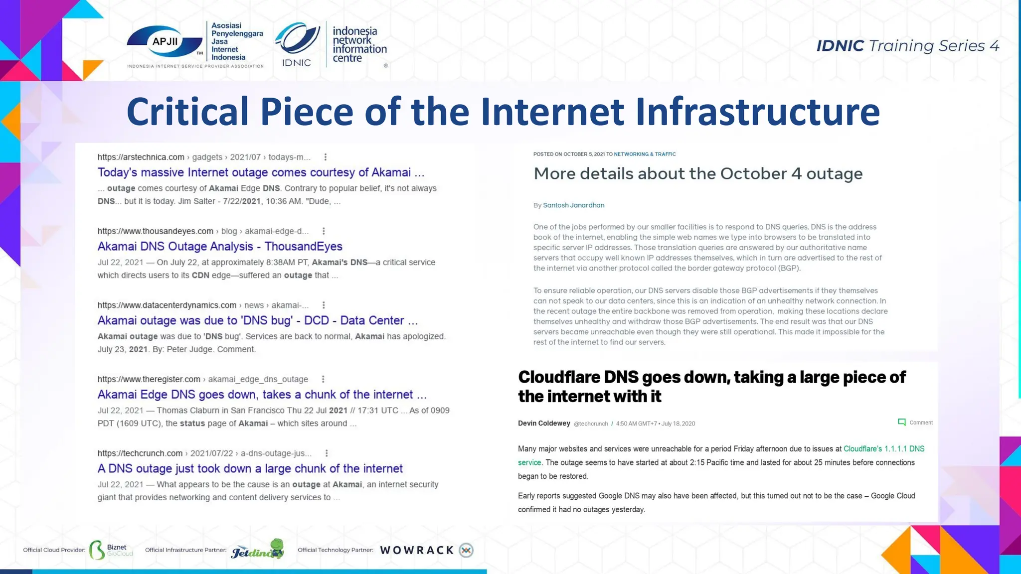 Critical Piece of the Internet Infrastructure
 