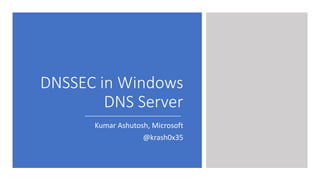 DNSSEC in Windows DNS Server | PDF