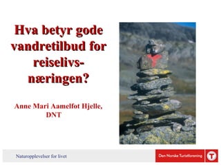 Anne Mari Aamelfot Hjelle (DNT): Hva betyr gode vandretilbud for reiselivsnæringen?     