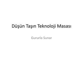 Düşün Taşın Teknoloji Masası Gururla Sunar 