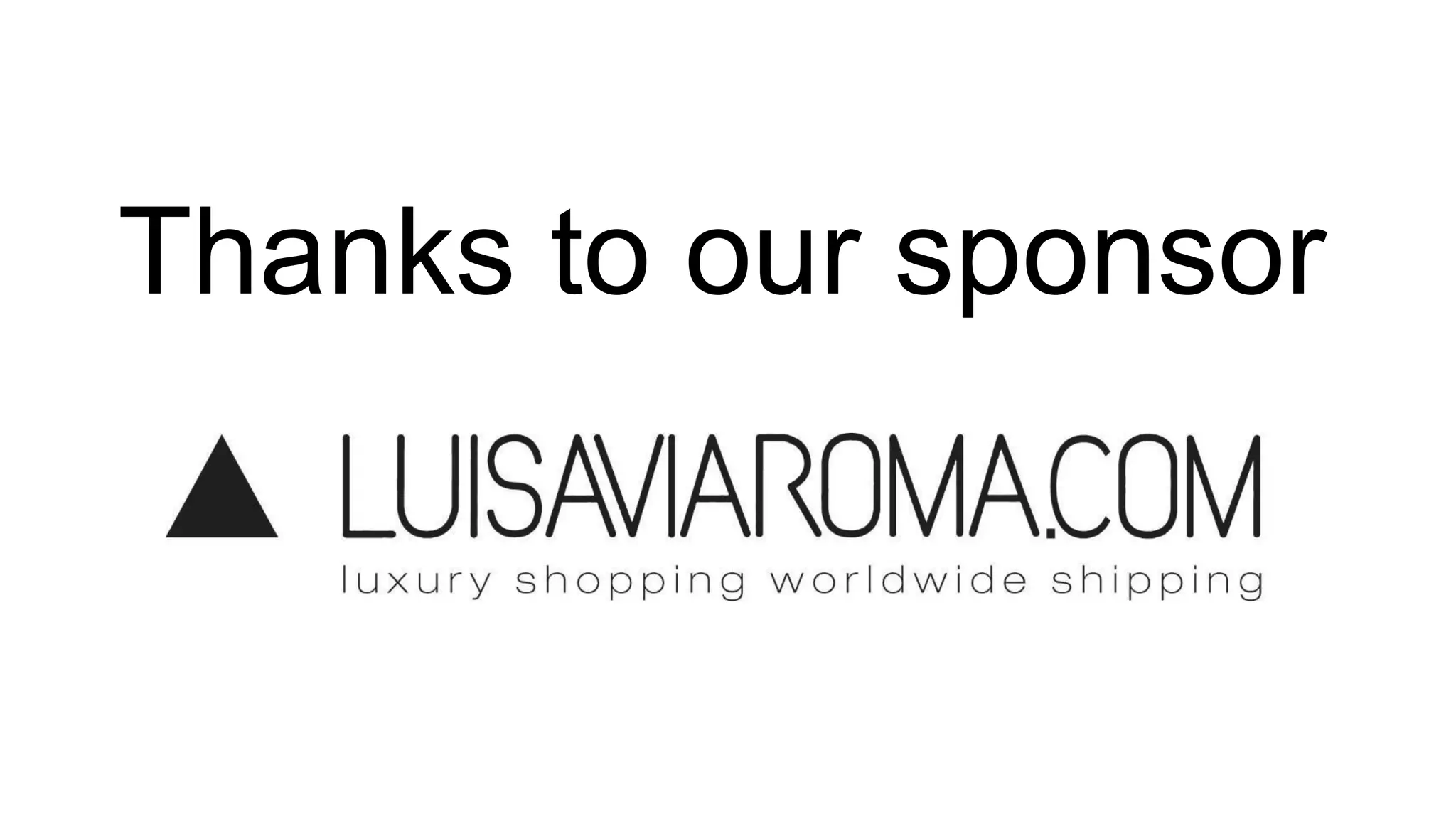 Thanks to our sponsor 