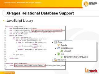 JavaScript Library XPages Relational Database Support 