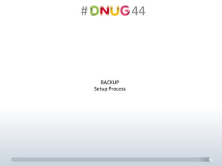#														44
BACKUP
Setup	Process
 