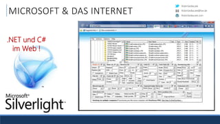 RobinSedlaczek
RobinSedlaczek.com
RobinSedlaczek@live.de
MICROSOFT & DAS INTERNET
.NET und C#
im Web !
 