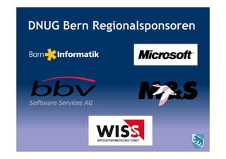 DNUG Bern Regionalsponsoren
 