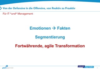 24 
Emotionen Fakten 
Segmentierung 
Fortwährende, agile Transformation  