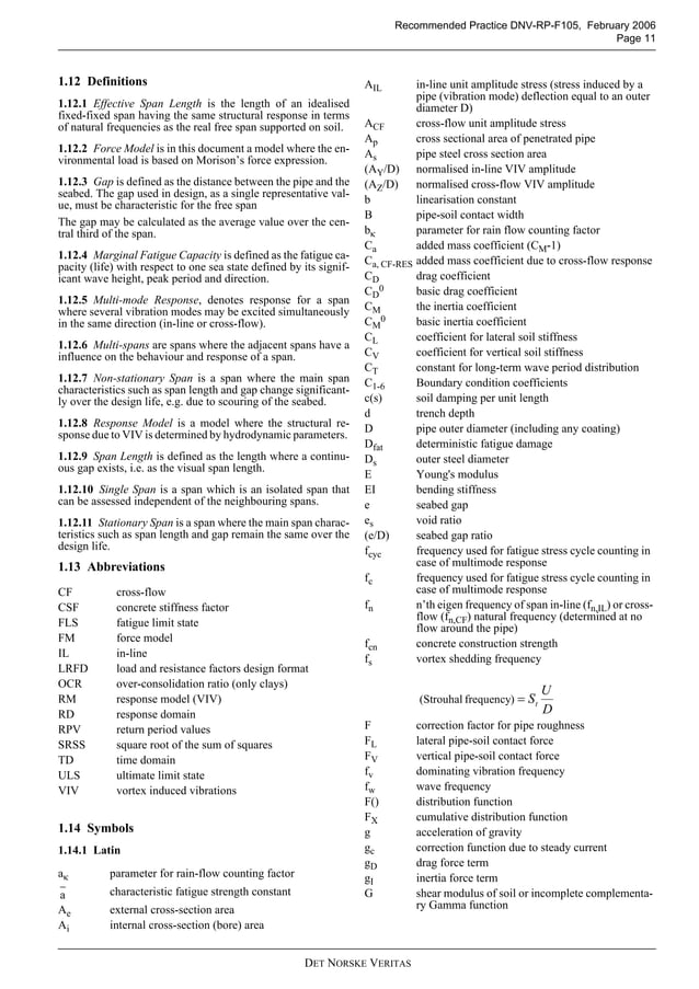 Dnv rp-f105 (2006) - free spanning pipelines | PDF
