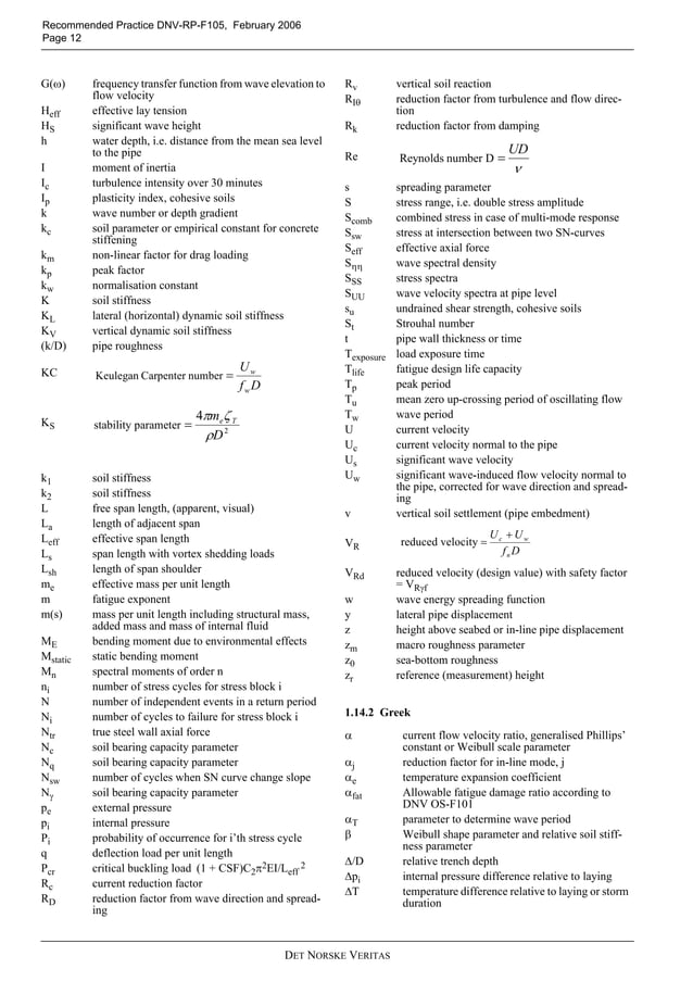 Dnv rp-f105 (2006) - free spanning pipelines | PDF