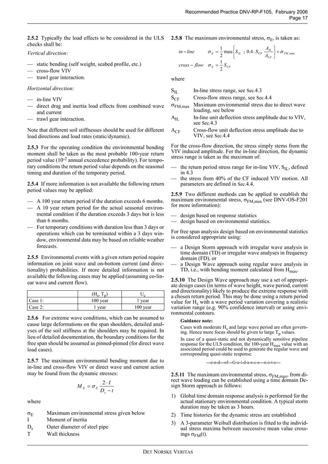 Dnv rp-f105 (2006) - free spanning pipelines | PDF