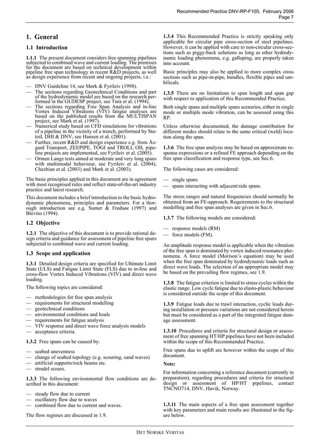 Dnv rp-f105 (2006) - free spanning pipelines | PDF
