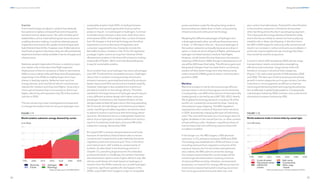 32
DNV Energy Transition Outlook 2022
33
Energy demand CHAPTER 1
power are better suited for decarbonizing aviation
because they are viable drop-in fuels, using existing
infrastructure and combustion technology.
Weighing the different advantages of hydrogen and
e-fuels against each other, we will see three times more
e-fuels — a 13% share in the mix — than pure hydrogen in
the aviation subsector, principally because as a drop-in
option, e-fuels can serve all types of flights, whereas pure
hydrogen is limited mainly to medium-haul flights.
However, oil will remain the main fuel source for aviation,
retaining a 59% share in 2050, though in absolute terms oil
use will be 26% lower than today. The efficiency gains and
the gradual change in fuel mix mean that in our forecast,
aviation will fare better longer term than the (currently
under revision) CORSIA goals of carbon-neutral aviation
growth to 2050.
Maritime
Maritime transport is by far the most energy efficient
transportation in terms of energy per tonne-kilometre.
Consequently, over 80% of the volume of internationally
traded goods is carried by sea (UNCTAD, 2021). Nearly
3% of global final energy demand, including 7% of the
world’s oil, is presently consumed by ships, mainly by
international cargo shipping. The IMO regulation
capping the sulfur content of ship fuel came into force
in 2020, dramatically changing the type of fuels being
used. The main shift has been to a much larger share of
lighter distillates in the overall fuel mix, or other variants
of fuels with less sulfur. However, a significant share of
marine heavy fuel oil is still being used on ships with
scrubbers installed.
In the longer run, the IMO targets a 50% absolute
reduction in CO2
emissions between 2008 and 2050.
The strategy was established in 2018 and there is now
mounting pressure from regulators and parts of the
maritime industry for it to be further strengthened,
and, indeed, the IMO plans to revise the strategy.
Our analysis expects that the current target will be
met through decarbonization involving a mixture
of improved fleet and ship utilization, wind assisted
propulsion, on-board CCS, energy efficiency improve-
ments and a massive fuel switch including conversion
from oil to gas and ammonia and other low- and
zero-carbon fuel alternatives. Potential for electrification
in the maritime subsector is limited to shore power
when berthing and to the short-sea shipping segment.
This is because the energy density of batteries today
and in the future is likely to remain too low to play any
sizeable role in deep-sea shipping. In the short term,
the IMO’s 2020 target for reducing sulfur emissions will
result in an increase in carbon emissions as scrubbers in
particular require additional use of energy that other-
wise would be used for propulsion.
A world in which GDP doubles by 2050 will see cargo
transportation needs considerably outweighing
efficiency improvements. Cargo tonne-miles will
therefore increase in almost all ship categories
(Figure 1.12), with a total growth of 35% between 2020
and 2050. The later part of the forecast period will see
growth in some categories such as gas carriers, but also
reductions in most segments as efficiency improve-
ments equal demand growth and ongoing decarboniza-
tion is reflected in global trade patterns. Consequently,
coal transport halves by 2050 in tonnes, and crude oil and
oil products transport reduces by 20%.
Fuel mix
From a technology standpoint, aviation has relatively
few options to replace oil-based fuel and is frequently
termed a hard-to-abate sector. Yet, with a limited set of
stakeholders, and an international governance structure
enabling decision-making, it could be relatively easy to
implement and monitor the uptake of technologies and
fuels that emit less GHGs. However, even if alternatives to
fossil fuels progress in the future, they are still prohibitively
expensive and less readily available in terms of supply and
infrastructure.
Batteries weight makes electrification a realistic propul-
sion option only in the short-haul flight segment.
Deployment of electric airplanes is likely to start before
2030 on very small aircrafts with fewer than 20 passengers,
expanding in the 2030s to slightly larger short-haul
planes in leading regions. Batteries have very low
energy density, and only hybrid-electric solutions are
relevant for medium and long-haul flights. Since only a
minor part of aviation fuel is consumed on short-haul
flights, electricity will represent only 2% of the aviation
fuel mix in 2050.
The two remaining routes investigated and expected
to change the aviation fuel mix are pure hydrogen and
sustainable aviation fuels (SAF), including biomass-
based first- and second-generation fuels as well as
power-to-liquid- / e-fuels based on hydrogen. Common
to all alternative solutions is that costs, both short-term
and towards 2050, will be higher than current oil-based
fuel. All changes in fuel and technology are therefore
expected to come as the result of regulatory and
consumer-supported forces. Examples include the
ReFuelEU Aviation initiative in the ‘Fit for 55’ legislative
package, higher carbon pricing from removal of free
allowances to aviation in the future EU emissions-trading
scheme (EU ETS) (EC, 2021), and individual willingness
to pay for sustainable aviation.
As an aviation fuel, pure hydrogen has some advantages
over SAF. Produced from renewable sources, a hydrogen
value chain in aviation could guarantee almost zero
emission transport, assuming the produced by-products
(water vapour and NOx emissions) are treated carefully.
However, hydrogen is less suitable from a technical
perspective due to its low energy density. The tanks
needed for the large amount of hydrogen would require
a very different airplane design with higher costs per
passenger. Furthermore, the implementation of new
designs takes at least 20 years due to the long operating
life of aircraft. Aircraft design and infrastructure adjust-
ments, handling and safety regulation would also need
to adjust to evolve in synchrony with technology devel-
opments. All these barriers to a widespread implemen-
tation of pure hydrogen in aviation before mid-century
result in its relatively small share of around 4% of the
subsector's energy demand by 2050.
Bio-based SAF is already implemented at small scale
because of mandatory biofuel blend rates in certain
countries and is expected to scale relatively fast given
regulatory push and consumer pull. Thus, in the short
and medium term, SAF is likely to consist mainly of
biofuels. As described in the bioenergy section in
Chapter 3.5, providing large amounts of sustainably
produced biofuel is a challenge, but aviation has fewer
decarbonization options and a higher ability to pay. We
will see small shares of e-fuels based on hydrogen in
aviation from the 2030s onwards, but, as with hydrogen
in general, significant uptake will only happen in the
2040s. Liquid SAFs from biogenic origin or renewable
 