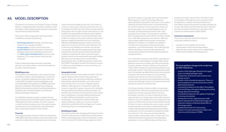 342
DNV Energy Transition Outlook 2022
343
ANNEX
A5. MODEL DESCRIPTION
The basis for our forecast is our Energy Transition Outlook
Model – an integrated system-dynamics simulation model
that reflects relationships between demand and supply in
several interconnected modules.
Each sector of the energy system (see Figure A.4) is
modelled by modules representing:
— final energy demand (buildings, manufacturing,
transport, non-energy, and other)
— energy supply (coal, gas, and oil production)
— transformations (power generation, oil refineries,
hydrogen production, biomethane production)
and other relevant developments (economy, grids,
pipelines, CCS, energy markets, trade volumes,
emissions)
These modules exchange information regarding
demand, cost, trade volumes, and other parameters to
provide a coherent forecast.
Modelling process
The equations and parameters in the model are based
on academic papers, external databases, commercial
reports, and expert judgement from both within and
outside DNV. Examples of external databases used
include IEA World Energy Balances, IRENA Capacity 
Generation Database, GlobalData Power Database,
Marklines Automotive Industry Portal, Rystad Upstream
Database, UN Comtrade Database, and Clarksons
Shipping Intelligence Network.
For reliable forecasting, we have run dozens of work-
shops and discussions with DNV industry experts. Nearly
100 people have been involved in this work, acting as
conduits to historical data sources in the many domains,
as quality assurers of model sectors and interrelation-
ships, and as expert assessors of end results.
Timescale
The Energy Transition Outlook model covers the period
1980–2050. Historical simulation outputs have been used
to test the model’s ability to replicate historical develop-
ments, and hence validate our forecast. The model is a
continuous-time model, with years as the base time unit:
it is designed to reflect dynamics that are happening only
at the yearly scale or longer. Shorter scale dynamics, such
as within-year seasonality of oil demand, are implied in
annual parameters and are not directly reflected in the
model. An exception is the power-market module, which
balances supply and demand at an hourly resolution.
With the model deliberately ignoring short-term fluct-
uations occurring over months or even a few years, the
Outlook has less reliability over shorter time periods.
For example, although the average growth rate of gas
demand over 10-year intervals can be compared with
confidence, analysing the rate for a particular year in
isolation would not necessarily yield meaningful insights.
We depart from this approach to incorporate the
expected short-term, as well as long-term, impact from
the COVID-19 pandemic as well as from Russia`s invasion
in Ukraine on social behaviour, economic activity, and
energy consumption.
Geographical scale
The spatial resolution of the model is limited to 10 world
regions. Regions interact directly, through trade in
energy carriers, and, indirectly, by affecting, and being
influenced by, global parameters, such as the cost of
wind turbines, which is a function of global capacity
additions. Although we do not explicitly model each
country or state within regions, we account for variability
through statistical distributions of the parameters. For
example, the investment cost of a particular power-station
type is modelled as a normally distributed parameter
to reflect differences between countries and sub-
technologies. This allows the model to reflect that
capacity additions might occur in some countries,
despite the possibility that the average cost of a given
technology may be uncompetitively high.
Modelling principles
Our main priorities when designing the Energy Transition
Outlook model were to include three key characteristics
of the world energy system: interconnectedness, inertia,
and non-linearity. The whole energy supply chain, from
demand to supply, is one huge interconnected system.
What happens in solar PV technology influences
power-generation demand for coal, which, in turn, affects
shipping volumes for bulk carriers, and oil demand for
the maritime subsector. Inertia is present in all parts of
the energy system, from household appliances to oil
refineries, and slows energy transitions. Also, many
processes are non-linear: a unit increase in one factor
does not always have the same effect on another variable.
Our model reflects these key characteristics. Whereas
many energy models are econometric and assume
equilibrium conditions, our model is not. Instead, it
simulates the consequences of its assumed goals,
parameters, and interrelationships. The model explicitly
reflects the delays in reaching a desired state and,
consequently, is able to forecast the path and speed of
energy transitions.
Our model does not assume optimality or rationality as a
prerequisite. Its methodology is strongly influenced by
behavioural economics, where, given the particularities
of a given situation, decision making can be predicted
(Thaler, 2015). However, the decisions themselves are not
necessarily rational, in the utility-maximizing sense of the
term. For example, we reflect the fact that more emphasis
is placed on the initial purchase price of a vehicle by
private buyers than by commercial purchasers. Thus,
private buyers may choose a technology that has a lower
upfront cost, although it may be more expensive from the
perspective of total cost of ownership.
Our Energy Transition Outlook model is not stochastic,
but deterministic. We have used past data and our best
judgment to provide expected values for all input
parameters, and each run of the model gives an exact
output as there is no randomness in the model. However,
there are, of course, multiple sources of uncertainty in the
outputs, and the model cannot provide confidence levels
for these. In order to address this to some extent, sensitiv-
ity tests have been run to help us understand how the
model results change when selected input parameters
are adjusted. Our aim is to present a transparent model,
not a black box. This is because we believe that this
makes it easier to discuss the results. Furthermore, if it is
of interest to test the consequences of an alternative
assumption or to try a different value, perhaps due to
disagreement with a value chosen, then that is easily
accomplished. Although the exact calculations that
emerge from a complex model are therefore not
amenable to simple checking with a pocket calculator, we
are clear about the parameters that have been used and
how they are related. Detailed documentation of the
model is provided elsewhere (DNV, 2022d).
Continuous improvement
The structure and input data of the model are
continually updated in order to:
— provide a more complete and accurate
representation of the world energy system;
— generate new outputs relevant to our stakeholders;
— reflect recent changes in the energy sector.
—
The most significant changes to the model since
our 2021 Outlook are:
— revision of the hydrogen demand and supply
sector including hydrogen trade
— introduction of ammonia and e-fuels as new
energy carriers;
— revision of the manufacturing sector. There is a
new breakdown to cement production and the
petrochemical sector
— a revised formulation for the effect of insulation
and retrofitting on the space heating and cooling
energy demand of buildings
— a revised formulation for the uptake of hydrogen
in commercial vehicles
— introduction of inter-regional power trade
— impact assessment of material shortages and
long-term impacts of Ukraine-Russia War on
the energy system
— updated parameters for heat pumps
— revision of nuclear parameters to reflect cost
overruns and the impact of SMRs
 
