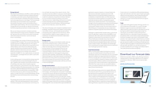 344
DNV Energy Transition Outlook 2022
345
ANNEX
Energy demand
We use policy and behavioural effects, either explicitly, as
in the effect of increased recycling on plastics demand,
or implicitly, such as the impact of expected electricity
prices on electrification of heating. Generally, we estimate
sectoral energy demand in two stages. First, we estimate
the energy services provided, such as passenger-
kilometres of transport, tonnes of manufacturing, or
useful heat for water heating. Then we use parameters on
energy efficiency and energy-mix dynamics to forecast
the final energy demand by sector and by energy carrier.
We use non-linear econometric models to estimate
regional demand for energy services. Population and GDP
per capita are the main drivers, but we also incorporate
other technological, economic, social, and natural
drivers, as necessary.
In road transport, the number of vehicles required rises
as regional GDP increases. This is a non-linear effect that
reaches saturation at different levels for each region.
Vehicle demand is also affected by driving distance and
vehicle lifetime, both of which are influenced by the
uptake of autonomous and shared vehicles. The link
between maritime trade and production/ consumption
balance of energy and non-energy commodities is
explicitly modelled. For non-cargo vessels, air travel and
rail passengers, and freight demand, GDP is used as the
driving factor.
In the buildings sector, we estimate the energy required
for residential and commercial buildings for five end
uses. Together with insulation and climate, the floor area
of buildings is the major determinant for regional
space-heating and cooling demand. Hot-water demand
is linked to standard of living and population. For cooking,
we use the useful heat delivered as the energy service,
and estimate it by household size and population. GDP
from the tertiary sector, which increases with GDP per
capita, is a major factor for commercial buildings, driving
both the floor area and the demand for various energy
services.
The energy service we use for manufacturing is the value
added in USD, estimated separately for base materials,
manufactured goods, and construction and mining. For
iron and steel, we measure the output in tonnes. Total
manufacturing value added in each of our world regions
is driven by the secondary sector GDP. Total value added
is split into subsectors using historical shares. Demand
for iron and steel is linked to building construction,
vehicle production, shipbuilding, and economic activity.
In terms of energy services, we distinguish between
process and non-process heating, machines and appli-
ances, iron ore reduction, and on-site vehicles.
The choice of energy carrier is based on levelized costs in
buildings, manufacturing and EV uptake. For the energy
mix of other end uses, our forecasts are derived from
extrapolating past-usage trends into the future. These
trends have been subject to expert judgement in our
workshops, and adjustments have been made where
deemed appropriate.
Energy carriers
Among the 12 energy carriers that we model, seven are
also primary energy sources; i.e. they can be used
without any conversion or transformation process. The
others are secondary forms of energy obtained from
primary sources. Primary energy sources are coal
(including peat and derived fuels), oil, natural gas
(including methane, ethane, propane, butane and bio-
methane), geothermal, bioenergy (including wood,
charcoal, waste, biogases, and biofuels), solar thermal
(thermal energy from solar water heaters), and off-grid PV
(electricity from solar panels not connected to the grid).
Secondary energy sources are electricity, direct heat
(thermal energy produced by power stations), ammonia,
e-fuels and hydrogen.
Energy transformations
We place special emphasis on electricity generation. We
have calculated the regional equilibrium price, supply,
and demand for 12 power-station types, four storage
technologies, 12 load segments, and power-to-hydrogen
conversion for hourly intervals over the whole year. Hourly
profiles for load segments and variable renewable
generation are deterministic but vary over years. Certain
load segments, and all but variable renewable generation
and storage technologies, respond to price. For power
station and storage investments, we employ a profitability-
based algorithm. Our estimate of the required additional
generation capacity is based on increased electricity
demand and estimated capacity retirements. We
determine the mix of capacity additions based on a
probabilistic model that makes use of the expected
received price and the levelized cost of electricity. We
explicitly estimate the effect of renewable support,
carbon price, and the cost of CCS. The investment for
storage is driven by expected received price and levelized
cost of storage, both of which are informed from the
hourly power-market module. The role of direct heat is a
diminishing one. Consequently, we use a simple extra-
polation to estimate regional mixes of direct heat supply.
Hydrogen is supplied either by electrolysis or from fossil
fuels, through steam methane reforming (SMR) or coal
gasification. We make a distinction between hydrogen
supplied via electrolysis from grid electricity and via
off-grid dedicated renewable-based electrolysers.
Annual operating hours and expected electricity price
for electrolysis are calculated dynamically in the hourly
power-market module. The levelized cost of hydrogen
from competing technologies determines the investment
mix in hydrogen production capacity.
Fossil-fuel extraction
When it comes to the supply of energy from primary
sources, the model focuses on the production of oil,
natural gas, and coal. For oil and gas, we use a cost-based
approach to determine regional production dynamics.
On the oil-supply side, we model production capacity as
a cost-driven global competition between regions and in
three field types: offshore, onshore conventional, and
unconventional. Since transportation is typically less than
10% of the final crude-oil cost, we use total breakeven
prices of prospective fields to estimate the location and
type of future oil production.
We model regional gas production slightly differently
from that of crude oil. First, we estimate the fraction of
gas demand to be supplied from the region’s own
sources, based on production and transportation costs.
Then, to determine the development of new fields
constrained by resource limitations, we set three field
types to compete on breakeven prices on a regional
scale. Regional refinery capacities and gas liquefaction /
LNG regasification capacities are also part of the model.
Coal production is modelled by differentiating between
hard coal and brown coal. Each region’s hard-coal supply
reflects its mining capacity, which expands as demand
increases and is limited by its geologically available
reserves. For brown coal, we assume that most regions
are self-sufficient.
Trade
Trade, especially seaborne trade, of energy carriers, is a
vital component of the model. For crude oil, the gap
between a region’s production and refinery input
determines the surplus for export or the deficit to be met
by imports, which is mainly transported on keel. For
natural gas, any shortfall in meeting demand from
regional production is allocated to exporting regions
according to their current shares as gas trading partners
and future changes in gas import costs between trade
partners. Intra-regional trade is determined as a constant
multiplier of regional gas demand. For coal, as for natural
gas, we assume a stable mix and shares of trade partners.
Coal from exporting regions is imported by those regions
with domestic shortfalls. Our manufacturing sector
provides a baseline for non-energy commodity trade of
raw materials and manufactured goods.
All the forecast data in DNV’s suite of Energy Transition
Outlook reports, and further detail from our model, is
accessible on Veracity – DNV’s secure industry data
platform.
eto.dnv.com/forecast-data
Download our forecast data
 
