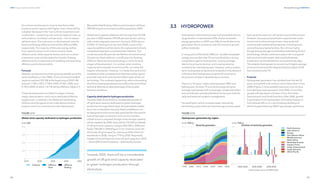 94
DNV Energy Transition Outlook 2022
95
Renewable energy CHAPTER 3
3.3 HYDROPOWER
Hydropower is the historical means of renewable electric-
ity generation. It represented 55% of total renewable
energy generation in 2020, and 16% of overall electricity
generation. But in contrast to solar PV and wind, growth
will be moderate.
In many parts of the world, VRES (i.e. variable renewable
energy sources like solar PV and wind) will be a strong
competitors against hydropower, causing average
electricity prices to decline, and creating adverse
conditions for new hydropower. However, policy continu-
ity for hydropower projects and rising electricity demand
will ensure that hydropower projects will continue to
be pursued, at least in developing economies.
There is a ‘frenemy’ relationship between VRES and
hydropower. As solar PV and wind energy will grow
strongly, hydropower will increasingly complement them
and provide the necessary flexibility for the grid, both for
daily and seasonal variation management.
Pumped hydro, which increases water volumes by
harnessing surplus solar and wind energy to pump water
back up to the reservoir, will remain a part of this picture.
However, because pumped hydro requires new invest-
ments and involves energy losses, many areas will
continue with traditional hydropower, including reser-
voirs without pumping facilities. Run-of-river hydro,
though lacking storage and therefore resembling PV and
wind energy, will also continue to play a role. Compared
with wind and solar power, dammed hydropower
production can be withheld on sunny and windy days.
This enables hydropower to receive much higher average
prices and ensure profits despite having a higher LCOE
than wind and solar PV.
Forecast
Hydropower generation has doubled over the last 20
years, and growth will continue until it slows down in the
2040s (Figure 3.13) as suitable resources in prime loca-
tions will have been exploited. Until 2040, most of the
growth will take place in Greater China, the Indian
Subcontinent, and South East Asia. After 2040, growth
in generation from hydropower will mainly happen in
Sub-Saharan Africa. In a world seeing doubling of
electricity generation by 2050, hydropower generation
As onshore wind projects move to less favourable
locations and to regions with higher costs, there will be
a slighter decrease in the ‘non-turbine investment cost’
component — comprising non-turbine material costs, as
well as labour, overhead, and tax costs — but its impact
will be limited. The reductions in the levelized costs for
fixed and floating offshore wind will be 39% and 84%,
respectively. The majority of the cost savings will be
from capacity factors and turbine costs for fixed
offshore wind, while capacity factors and non-turbine
investment costs will decrease the most for floating
offshore wind, as experience of installing and operating
offshore wind turbines builds.
Forecast
Globally, wind power has been growing steadily since the
early installations in the 1980s. Grid-connected installed
capacity reached 743 GW at the beginning of 2020. We
forecast 1 TW in 2023, 2 TW in 2030, 4 TW in 2042, and
6 TW in 2050, of which 1.8 TW will be offshore (Table 3.1).
These developments are linked to larger turbines,
mega-sized projects, and a more dedicated offshore
supply chain. In addition, the 2020s will see floating
offshore wind progress to full-scale demonstration
projects and on to commercial-scale deployment.
We predict that floating offshore wind projects will have
289 GW of grid-connected installed capacity by 2050.
Global wind capacity additions will increase from 92 GW
per year in 2020 towards 374 GW per year by mid-century,
with a brief stagnation period in the early 2020s due to
COVID-19. Starting from the mid-2020s, some of the
capacity additions will be due to the replacement of early
installations that have completed their lifetimes. Our
model assumes 28 years for the lifetime of onshore wind,
33 years for fixed offshore, and 28 years for floating
offshore. Because wind technology is still in its early
stages of development, it is unclear when existing
capacity will complete its technical life, nor what will
happen afterwards. However, it is likely that early wind
installations that complete their lifetimes will be repow-
ered with new wind turbines that reflect state-of-the-art
technology. This is already happening, with some existing
wind farms being repowered even before the end of their
technical lifetimes to take advantage of favourable
financial conditions.
Capacity dedicated to hydrogen production
Towards 2050, there will be a considerable growth of
off-grid wind capacity dedicated to green hydrogen
production through electrolysis. As specialized installa-
tions not connected to the grid, these installations can
be designed and economically optimized for the specific
task of hydrogen production and not much public
infrastructure is required, though some storage capacity
will be needed. By 2030, there will be 110 GW worldwide
of off-grid wind capacity, rising to 406 GW in 2040 and
finally 738 GW in 2050 (Figure 3.12). Onshore wind will
dominate off-grid capacity, making up 69% of the mix
worldwide in 2030, rising to 77% by 2050. Regionally,
Greater China will have the most off-grid capacity in 2050
— about 60% of world capacity — followed by Europe.
Towards 2050, there will be a considerable
growth of off-grid wind capacity dedicated
to green hydrogen production through
electrolysis.
 