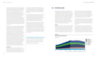 112
DNV Energy Transition Outlook 2022
113
Energy supply and fossil fuels CHAPTER 4
the forecast period. The share of conventional onshore
increases from around 50% today to about 56% by 2050,
while the share of offshore production declines slightly
from around 33% to 29%. Over the same period, the
share of unconventional onshore production, around
18% today, initially rises slightly before declining to
around 15%. Naturally, there are large regional variations,
with conventional onshore dominating production in
Middle East and North East Eurasia, whereas in North
America the lead is now taken by unconventional
onshore. It should be added that uncertainty over where
oil will come from is high. In our ETO model, oil produc-
tion equals demand, and regions do not develop their oil
resources if cheaper oil can be supplied by other regions.
Although global oil production will always equal demand
over time, since storage is limited, regional distribution
might not follow the same disciplined pattern assumed
in our model.
Heading into a future in which oil demand levels off and
declines, the oil industry is entering unfamiliar territory,
with significant risks of volatile and lower oil prices for
producers. OPEC decisions on curbing oil production
to maintain a certain price level, or similar political
decisions, have not been included in our model. In our
forecast, new oil production capacity will be developed
through to 2050, but we foresee annual global capacity
additions peaking around year 2025 and thereafter
declining 70% (compared with today) over the next 30
years. As unconventional capacity has a shorter average
lifetime than conventional, both onshore and offshore,
regional distributions of capacity additions are not
directly comparable. Unconventional capacity additions
will be predominantly in North America. Middle East and
North Africa will dominate conventional capacity addi-
tions. The reduction in oil demand will make it less
attractive for the industry to expand production into
challenging environments, such as deep water, high
pressure, and/or remote locations such as the Arctic.
Sensitivities
The most decisive factor in the rate of decline in oil
demand is the speed with which EVs will take over from
ICEVs. Battery costs are the most important determinant
of EV competitiveness. Battery learning rates — how
quickly battery costs come down — are therefore of key
importance. If we model a halving of battery learning
rates over the next 30 years, we find oil demand in 2050
rises by 12% (or about 13 EJ). Conversely, if the battery
learning rate is raised 50%, we forecast that global oil
demand would decline beyond our base level by about
7% (or 7 EJ).
Over time, technology learning is more important for oil
demand than the level of EV subsidies. As oil demand
from the power sector is low, sensitivity to changes
therein, including those occurring with solar PV and wind,
is relatively low. Electricity price itself is a factor, and
halving/doubling electricity prices will result in oil
demand varying by around ±6% from our base case.
Finally, if we look at oil price itself, our analysis indicates
that, should the oil price halve, then demand for oil will
increase by some 17%, whereas doubling the price will
reduce demand by 10%. The numbers might well be
higher than these, as significant rebound effects that are
not included in the model — for example, on transport
services themselves — would occur in addition to changes
in the energy mix. In this sensitivity discussion, we have
considered changes in individual parameters separately.
However, combinations of changes could also happen
simultaneously.
For oil, we foresee annual global capacity
additions peaking around year 2025 and
thereafter declining 70% (compared with
today) over the next 30 years.
4.3 NATURAL GAS
Natural gas, the least carbon-intensive fossil fuel, will
surpass oil to become the world’s largest energy source
in the late 2040s. There will be new uses for natural gas,
particularly with increasing use in maritime transport, but
also as a source for low-carbon (blue) hydrogen (Figure
4.8). Slightly less than half of the demand for natural gas
will derive from final use — in buildings, manufacturing,
and transport. The other half will come from transfor
mation to other final uses — for example, electricity
generation, non-energy use as feedstock for petro-
chemicals and fertilizers, own use (demand from the oil
and gas and energy industries during production and
distribution), and for hydrogen production.
Demand
Demand for natural gas and biomethane (both hereafter
referred to as gas) is set to slowly increase between now
and 2036, then to decline towards 2050. In Europe, gas
consumption peaked last decade, and its decline will
continue — strongly influenced by the war in Ukraine and
its implications (see Chapter 1, The Russian invasion of
Ukraine) — reaching about a half of last year’s value in
2050. In OECD Pacific, gas consumption peaked last
decade and will continue its subsequent decline right
through to mid-century, when it will be half of today’s
level. In contrast, in Greater China, gas will peak in the
early 2030s. After a five-year respite to 2025, gas growth
in the Indian Subcontinent will continue, climbing to a
level in 2050 more than twice as high as in 2020.
Use of gas in power generation will decline from today`s
35% to 29% by 2050 but will still account for the greatest
sector share of gas use at that time. In absolute terms,
gas use in power generation will plateau in 2030 then
start to decrease from the 2040s as a result of growth in
renewables.
From a relatively low starting point, gas demand in the
transport sector will almost double by 2040, before
declining by almost a third to 2050 due to its increasing
displacement in its main application, maritime transport
by the rise of hydrogen and its derivatives such as
ammonia. Manufacturing’s appetite for gas in 2050 will
be about the same as today, while its share in demand for
 