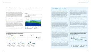 134
DNV Energy Transition Outlook 2022
135
Energy efficiency and finance CHAPTER 5
Interestingly, in the short term, all regions have increasing
CAPEX for non-fossil energy. But in the 2040s, this CAPEX
stabilizes in Europe, indicating that almost all the non-fossil
investments for the region will have been made by
mid-century.
All regions presented see an increase in grid expendi-
ture. Given the electrification we forecast and increasing
peak power demand (see Chapter 2 on electricity and
grids), electricity networks needs investment in expan-
sion, security, congestion management and balancing.
A declining share of GDP
Despite massive investments in high capital-cost renewa-
bles and electricity networks, the share of global GDP
allocated to energy expenditures will fall steadily. Figure
5.8 shows this share declining from 3.4% in 2021 to 2.1%
by mid-century. This is a significant finding from our
forecast: by mid-century, energy will be both relatively
cheaper (as a percentage of GDP) and more affordable at
a societal level, given that the energy system itself will be
substantially more efficient.
The affordability and acceptability of the transition will
not be driven solely by energy cost, as discussed in the
'Affordable for whom?' sidebar. However, the declining
share of GDP, and stable energy costs, show that from this
standpoint a faster transition is possible, as discussed in
more detail in Chapter 8.
As explained in this chapter, the energy transition is
affordable from a global perspective. However, this
conclusion is usually not shared by consumers. Several
social movements such as the gilets jaunes ('Yellow
vests’) in France have shown that the acceptability of
the transition is not automatic. The first reason is that
expenditures are not market prices paid by the
consumer, which include margins, taxes and/or subsi-
dies. The gap is especially visible in the current context
of high energy prices, with energy producers making
exceptional profits while their production costs are not
increasing.
The second reason is that the transition also implies
important investments, both from industries (new
production plants) and individuals (buildings insulation,
electric cars, heat pumps). Although these investments
might be profitable over the long term, upfront costs
and lack of visibility on the future regulations and
economic situation can favour the status quo.
Figure 5.9 forecasts trends in household energy
expenditures in North America, Europe and the Indian
Subcontinent. This household energy expenditure
includes CAPEX for residential space heating and
cooling (such as cost of air-conditioners), water heating
(such as cost of heat pumps) and cooking (such as cost
of electric stoves) and OPEX, which is the energy costs
and energy taxes, of running all the household equip-
ment and passenger vehicles.
In the short term, households in Europe will see their
energy expenditure rising sharply until the energy
supply shocks are alleviated around 2025. By the late
2020s, household energy expenditures in Europe will be
around the same levels as in 2021, in nominal terms. The
subsequent decades will see stabilization of household
energy expenditure at levels 10% less on average than in
2021, and gradually declining to 30% less by mid-century.
North America follows a similar trajectory, without the
sustained price shock in the period 2022–2025. In both
Europe and North America, the benefits of investing in
cheap renewable electrification are felt by households
through generally cheaper energy.
Similarly, the Indian Subcontinent will see its household
energy expenditure going up in the short term owing to
price shocks, but gradually stabilizing at almost the
same level as 2021 around 2030. However, increasing
electrification, especially residential air-conditioners,
and higher household energy consumption, sees its
household energy expenditure gradually increasing to
30% above the 2021 level by mid-century. Note that
over this period, average GDP per capita increases by a
factor of more than three across the Indian Subcontinent.
Energy costs are also embedded in products and
services, but our results show that the energy transition
will at least have a positive impact on the visible part of
these costs, which is the direct energy expenditure paid
by households: direct household energy expenditure.
Affordable for whom?
FIGURE 5.9
 