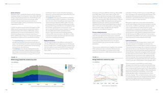 164
DNV Energy Transition Outlook 2022
165
Emissions and climate implications CHAPTER 7
Sector emissions
Manufacturing is currently the largest sectoral contributor
to energy-related CO2
emissions; 11 Gt in 2020, 36% of all
energy-related emissions that year. The buildings sector
made up 26% (8 GtCO2
) of the total that year while
transport, the third main energy demand sector,
accounted for 24% (7.5 GtCO2
) and was the most severely
impacted by COVID-19.
In 2050, manufacturing will remain the biggest emitter
(34%), but with annual emissions reduced to 6 GtCO2
.
Transport’s share will increase to 30% by then, but in
absolute terms its emissions will reduce to 5.3 GtCO2
,
while the buildings sector’s emissions declines to 4
GtCO2
(22%) as seen in Figure 7.2. The dynamics behind
these emission reductions are summarized as follows:
— The manufacturing sector emissions will decline
steadily over the whole forecast period with electrifi-
cation, fuel-switching and carbon capture and storage
(CCS) in combination contributing to almost halving
emissions from manufacturing.
— The buildings sector will see a steady decline and
halving of its emissions, despite significant growth in
the number of commercial and residential buildings.
Continuous improvements in energy efficiency and
switching to cleaner sources of fuel for heating (e.g.
electricity combined with heat pumps) will be the main
reasons for these reductions.
— The transport sector saw a sharp decline in emissions
in 2020 due to the COVID-19 pandemic. In the longer
term, the main trend of electrifying road transport will
result in emissions declining 30% to 2050. This is not
just because EVs use energy more efficiently, but also
because electricity production from renewable sources
will increase, supplying ever-more emission-free
electricity to the transport sector. However, it is only by
the mid-2020s that transport emissions start to
decline. This is because even though the growing
number of EVs reduce emissions, the effect is initially
countered by transport growth and a lack of emission
reductions in shipping and aviation.
Regional emissions
Our 10 Outlook regions have different starting points
and very different emission trajectories over the forecast
period. Greater China, currently the largest emitter by far,
will reach peak emissions before 2030; its emissions will
then decline to mid-century, when they will be 71% less
than in 2020.
The Indian Subcontinent will continue to grow its
emissions, peaking by 2040 then declining 15% by 2050
to be 40% higher in mid-century than in 2020. Sub-
Saharan Africa will show an increase of 61% compared
with today. All other regions will reduce their emissions
Figure 7.3, led by Europe (-78%), OECD Pacific (-77%) and
North America (-68%). North East Eurasia will have the
highest emissions per capita at 7.5 tonnes in 2050,
followed by North America and Middle East and North
Africa at 3.5 t per person (see graphic on Energy, GDP
and population, page 172). We describe regional
emissions in more detail in Chapter 9.
Process-related emissions
In addition to CO2
emissions from combustion of fossil
fuels, there are significant emissions from industrial
processes that either consume fossil fuels as raw material
for feedstock (e.g. plastics and petrochemical products)
or through processes that produce CO2
through a
chemical reaction (e.g. cement and other industrial
processes).
These process-related emissions, together with estimates
of the subsequent capture of some of these process
emissions, are included in our analysis as part of the
manufacturing sector. In 2020, these emissions were an
estimated 3.7 GtCO2
, of which approximately 44% were
from calcination in the cement-production process. The
remainder of the emissions were 40% from ammonia
production, and small shares from coke ovens and the
production of lime or other chemicals.
We expect a slight rise in construction and industrial
growth, which largely drives process emissions, over the
next 15 years, and then a stabilization. However, while
output might stabilize at a higher level than today,
improvements in production and technical efficiencies,
combined with increasing shares of these emissions
being captured, mean that the resulting emissions level
will decline towards 2040, and fall even more quickly in
the decade to year 2050. In mid-century, process-related
industrial emissions will be 35% less than today.
Land-use emissions
CO2
emissions from AFOLU (agriculture, forestry, and
other land use) are not included in our forecast and
modelling but are at a similar level to Europe’s emissions.
They are substantial enough, then, to warrant inclusion of
land-use emissions in any calculation of global emissions.
Emissions from land-use have been growing slowly over
the last 20 years, historically averaging 5 GtCO2
per year,
but with large annual fluctuations. Most recent research
has adjusted land-use emission down slightly from the
historical average. Even incorporating last year’s forest
fires, the latest such estimate is that there was a decline to
3.2 GtCO2
per year in 2020 (Global Carbon Budget, 2021).
There is currently considerable uncertainty about
changes in future land use, as some countries with large
forest areas are losing them at double-digit percentage
rates compared with previous years, due to deforestation
and forest fires (Global Forest Watch, 2021). However, we
expect that climate and sustainability concerns will
eventually affect policy, creating pressure to control
land-use changes. Thus, our best estimate is that annual
CO2
emissions from land-use changes will slowly decline
towards 3 Gt in 2030, and then reduce linearly to 2 Gt in
2050, almost 40% less than today’s annual levels.
 