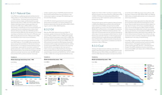 184
DNV Energy Transition Outlook 2022
185
Pathway to net zero emissions CHAPTER 8
PATHWAY
TO
NET
ZERO
EMISSIONS
8.3.1 Natural Gas
In the PNZ future, global gas demand will decline from
150 EJ today to 117 EJ by 2030 and 53 EJ by mid-century
— a 75% reduction. The power sector will remain the
primary consumer of gas, contributing 56 EJ to total
demand today, 46 EJ in 2030, and 15 EJ by 2050. Never-
theless, natural gas’ share in power generation will
decline from 35% today to 24% by 2050. Increasing
electrification of residential and commercial heating and
cooking will see the buildings sector’s share of gas
demand decline from 21% now to 8% (fifth position
among sectors) by 2050. As is the case with oil, non-energy
use of gas as a feedstock will climb, from a 9% share now
(fifth among demand sectors) to 16% (second) in 2050,
since feedstock use is a low source of emissions.
The energy sector’s own use of gas will decline slowly
from 20 EJ today to 11 EJ by 2050, while manufacturing
sector energy demand halves to 13 EJ by mid-century.
North America is currently the world’s leading producer
of natural gas, responsible for more than a quarter of
global production. It will concede this position to Middle
East and North Africa, due to their less-stringent climate
ambitions and lower extraction costs. By 2050, Middle
East and North Africa will dominate the natural gas
market, supplying close to half (47%) of global demand.
North East Eurasia will follow the fuel’s decline in use,
continuing to supply on average 22% of global gas over
the next three decades.
In the PNZ, the declining gas demand can be supplied
almost without new fields, and capacity additions are
therefore halted within this decade, before 2024 in OECD
regions, and from 2026–2028 elsewhere.
8.3.2 Oil
After the 2021/2022 rebound from the COVID-19
pandemic, global oil demand in the PNZ will grow from
around 159 EJ in 2022 to 161 EJ in 2024, before rapidly
declining 73% from that peak to reach 43 EJ in 2050. The
lion’s share of this remaining demand will be split almost
equally between the non-energy sector (45%), where oil
will continue to be used for producing petrochemicals
and plastics with no major associated emissions, and the
transport sector (43%). Within transport, the remaining
demand will be concentrated in the road sector in
lower-income regions (77% of total) and in the hard-to-
electrify aviation sector (22% of total). Nevertheless,
overall transport demand will fall 83% from 107 EJ in 2022
to 18 EJ in 2050. Non-energy demand will decline only
slightly, from 22 EJ to 20 EJ, resulting in its share in total
demand rising by over three times from 14% today to 45%
in 2050. A 9% share of oil demand by 2050 will be in
manufacturing, within subsectors such as construction,
mining, and cement.
The top three regions with the highest oil demand shares
in 2050 will be Middle East and North Africa (21%), the
Indian Subcontinent (20%), and Latin America (15%),
which together account for two thirds of global demand.
Middle East and North Africa is the largest oil-producing
region today, with a 37% share of total production. This
share will rise dramatically over the next three decades as
other major oil-producing regions (North America, North
East Eurasia, and Latin America, in order of importance)
see their production rapidly declining. By 2050, Middle
East and North Africa, where extraction and production
costs are lowest, is expected to completely dominate oil
production, with a 72% share.
8.3.3 Coal
Owing to its high emissions intensity, coal is the first
target of decarbonization policies. Global demand in the
PNZ will plummet 23% to 2030, and by 80% from current
levels by 2050. Representing 92 EJ and almost two thirds
of coal demand in 2020, the power sector will see a 11%
decrease in demand by 2030, 50% by 2040, and 100% by
2050 under a complete global phase-out on using coal in
electricity production.
While coal use in power generation has alternatives that
are competitive today and will increasingly be so in the
future, there are other sectors that are costly to abate. For
high-heat processes, coal's phase-out will therefore be
slow. Coal use will decrease by 20% to 2030 and 50% to
2050 compared with 2020 levels, for both industrial heat
and iron ore reduction. A strong decline of 84% over the
2020–2050 period will be observed for base materials. The
Indian Subcontinent and Greater China will see coal use
continue to rise for more than a decade to represent 70%
of global use in mid-century manufacturing.
In the PNZ, 1.4 billion tonnes of coal will still have to be
extracted in 2050, exclusively as hard coal almost solely
used in industry. The biggest regional producers —
mostly meeting domestic demand — will at that time be
Greater China (47% of global production), the Indian
Subcontinent (30%), Sub-Saharan Africa (10%) and North
East Eurasia (9%).
 
