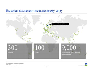 © Det Norske Veritas AS. All rights reserved.
Дет Норске Веритас - знакомство с компанией
14 May 2010
6
Высокая компетентность по всему миру
300
офисов
100
стран
9,000
сотрудников, 76% с высшим
образованием
 