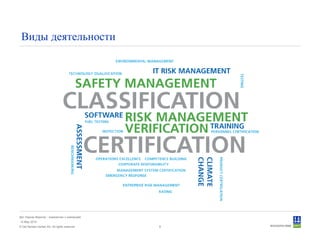© Det Norske Veritas AS. All rights reserved.
Дет Норске Веритас - знакомство с компанией
14 May 2010
8
Виды деятельности
 