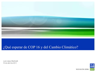 ¿Qué esperar de COP 16 y del Cambio Climático? 
