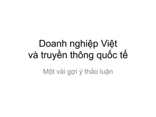 Doanh
và thông
vài ý
 