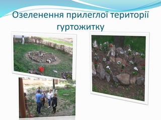 Озеленення прилеглої території
гуртожитку
 