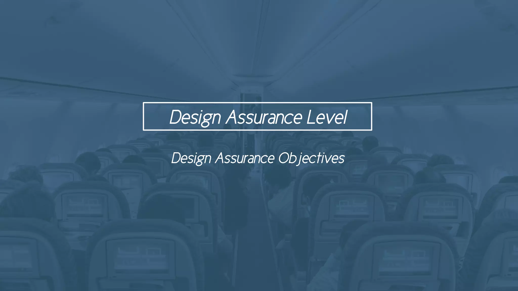 Design Assurance Objectives
Design Assurance Level
 