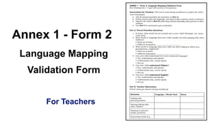 Language Mapping Materials.pdf Comprehensive Guidelines on DepEd Language Mapping Process for Key ...