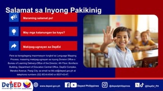 Comprehensive Guidelines on DepEd Language Mapping Process for Key ...