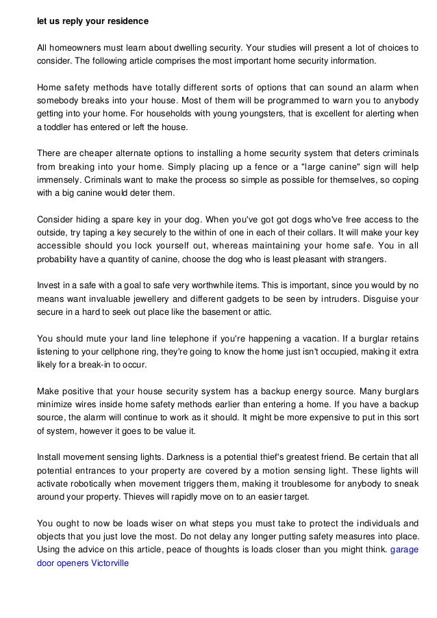 Let Us Answer Your House Safety Questions Today