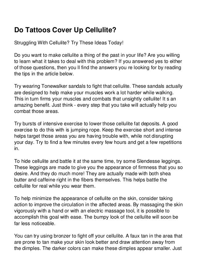 Do Tattoos Cover Up Cellulite