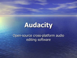 Audacity Open-source cross-platform audio editing software 